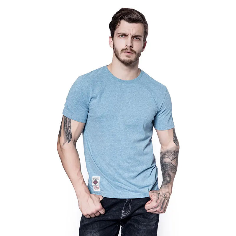 TEEDUP™️ Men's t-shirt New Summer cotton white solid t shirt men causal o-neck basic t-shirt male high quality classical tops