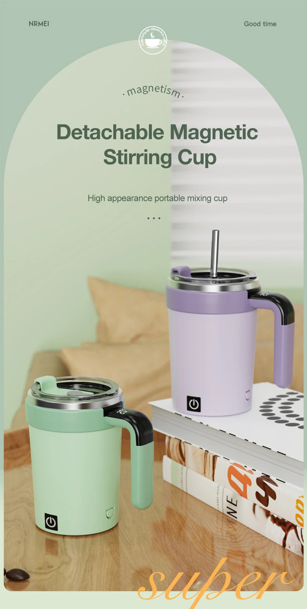 HUG IN A MUG™ |Automatic Stirring Cup, Rechargeable, Magnetic Mixer, Stainless Steel Coffee Mug