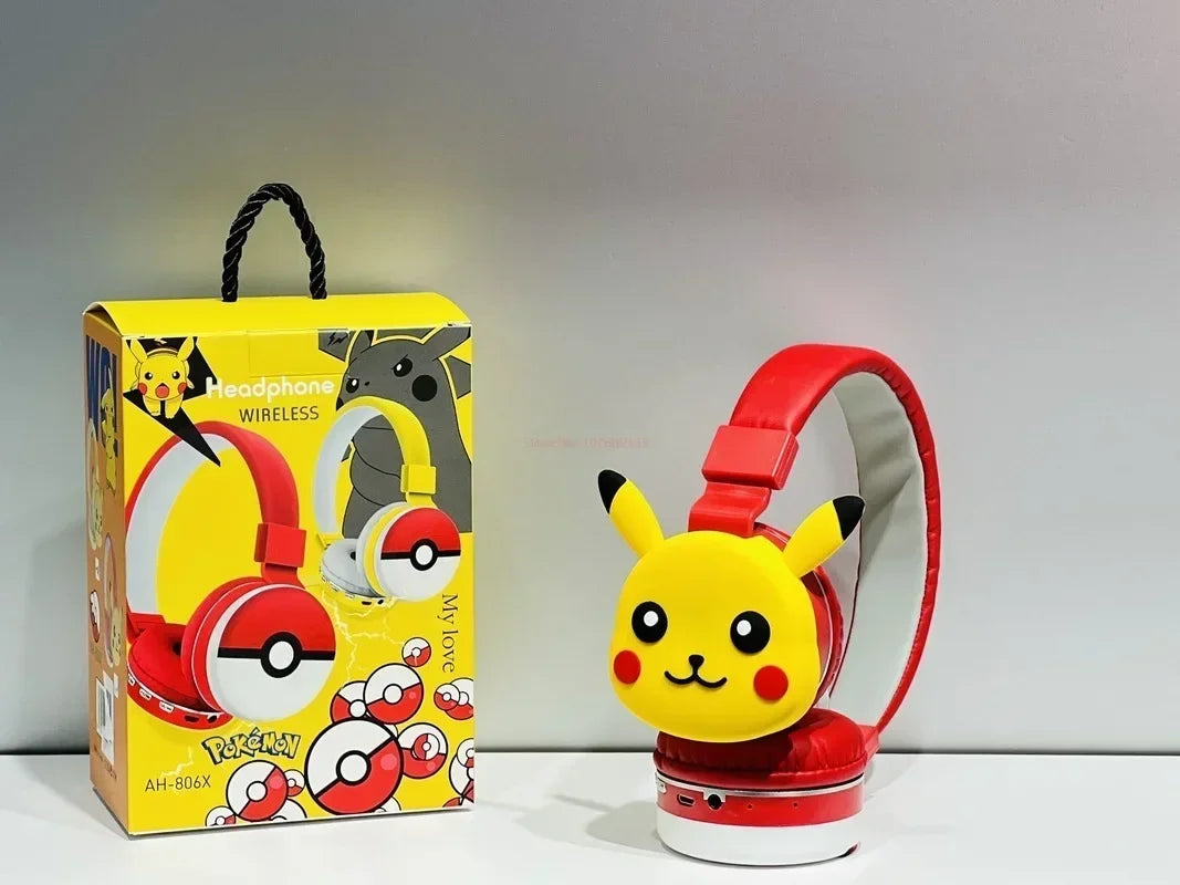 POKE HEADPHOES™ NEW Anime Pokemon Pikachu Bluetooth Headphone Wireless Headsets Cartoon Stereo Headset Earphone With Mic Hottie Fashion Gifts