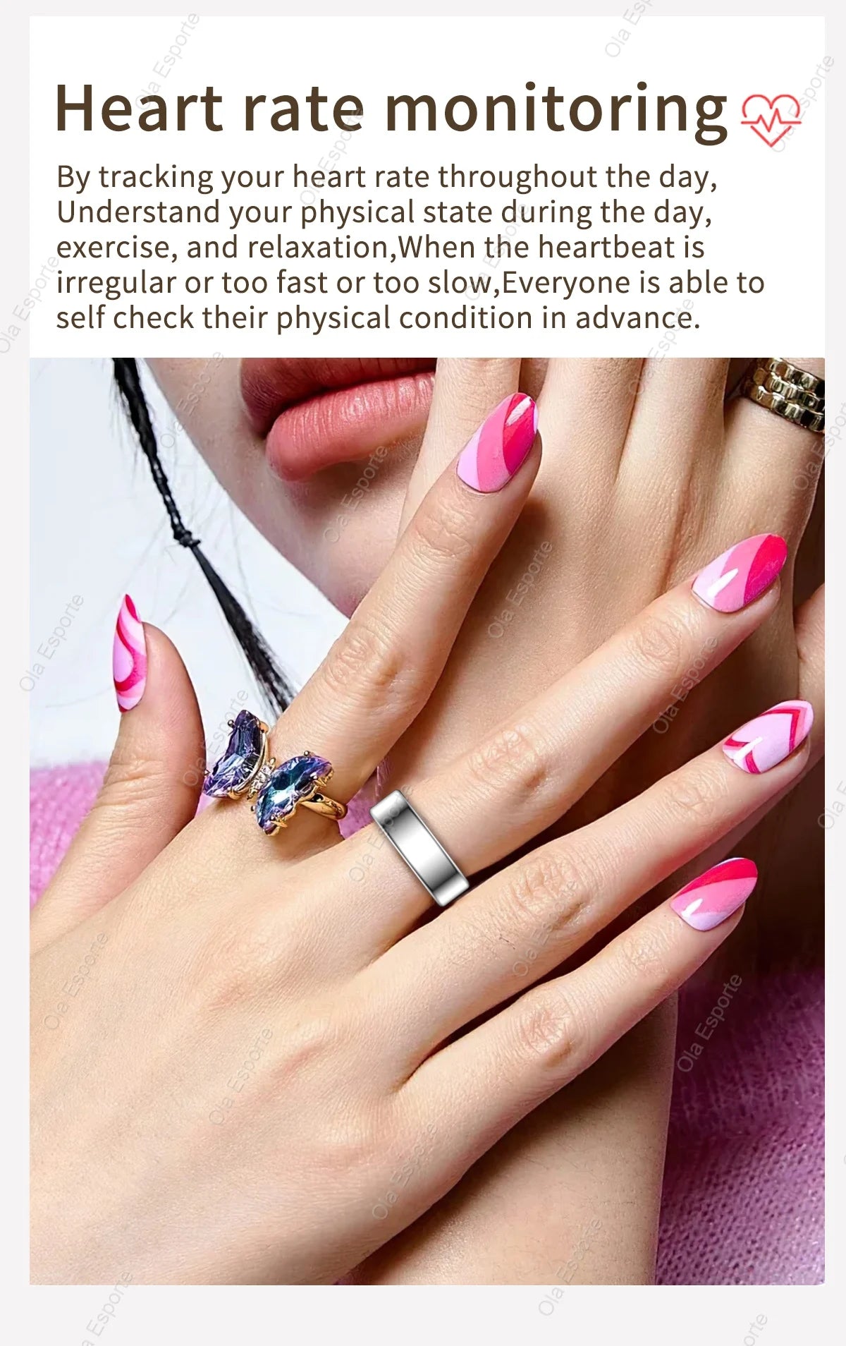 XIAOMI™ | 2025 New Smart Ring for Men and Women, Heart Rate and Blood Oxygen Monitor Smart Ring IP68 & 5ATM, Waterproof, Includes Multi-sport Mode