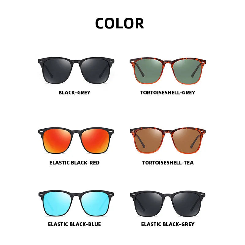 MIRO™ New Polarized Sunglasses, Classic Retro Men Sunglasses, Outdoor Sunglasses, UV400 Plastic Square Trending Shades Eyewear