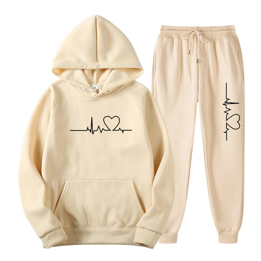 SAMESTYLE™ 2025 women's hooded sweatshirt sweatpants set sportswear branded sweater clothing 2 pieces