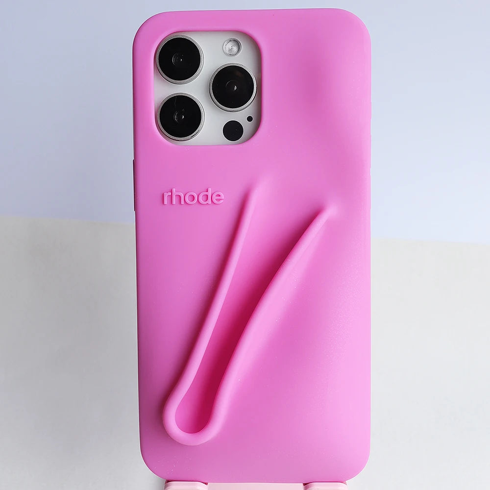 TWONIX ™ Original Quality Rhode DIY Lipstick Lip Gloss Holder Phone Cute Case for iPhone 16 Pro Max 15 14 13 Lip Balm Soft Silicone Cover,