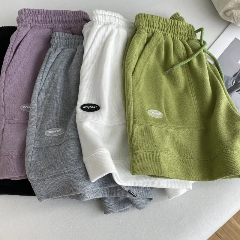 SO, CHIC™️Women's Shorts comfortable loose wide-legged drawstring A pants Slim Waist Slim fit casual home versatile sports shorts