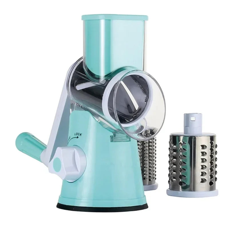 X Y Z ™ HOME   Rotary cheese Grater, Kitchen Shredder 3 in 1 Vegetable Slicer Manual Kitchen Accessories Grater for Vegetable Cutter Round Chopper Mandolin Shredder Potato Home Kitch.