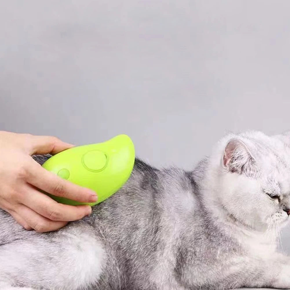 MY CAT GROOM™ 3 In 1 Cat Steamy ™ Brush Dog Grooming Comb Self Cleaning Steam Cat Brush for Massage Dog Cat Hair Remover Comb Pet Grooming Brush