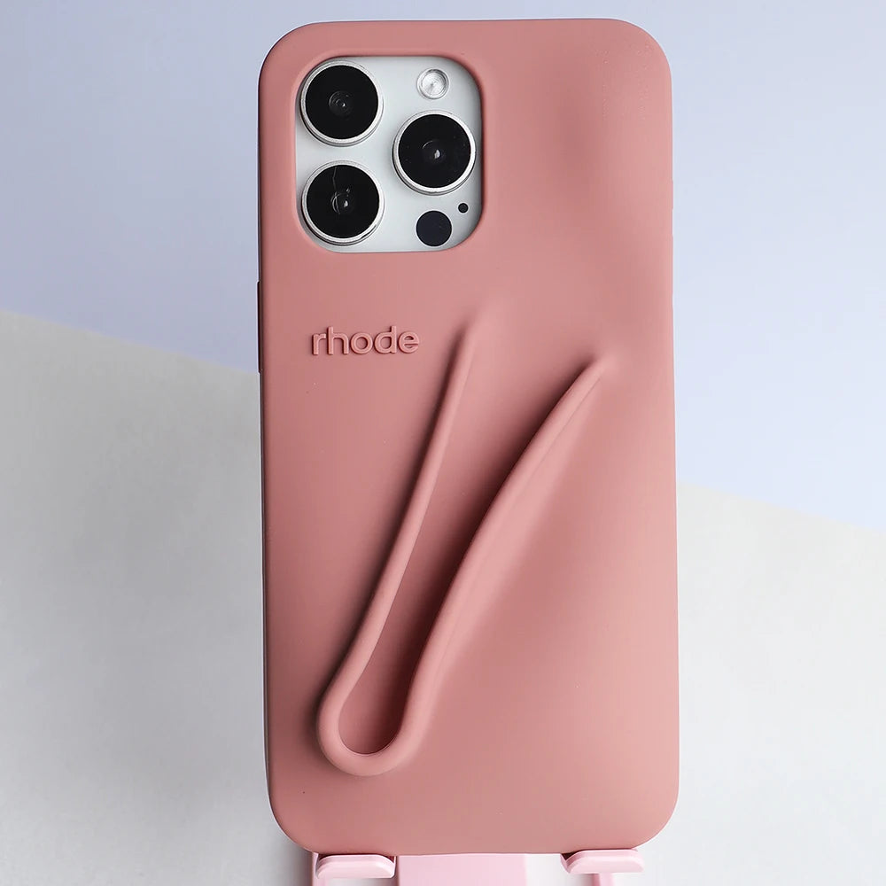 TWONIX ™ Original Quality Rhode DIY Lipstick Lip Gloss Holder Phone Cute Case for iPhone 16 Pro Max 15 14 13 Lip Balm Soft Silicone Cover,