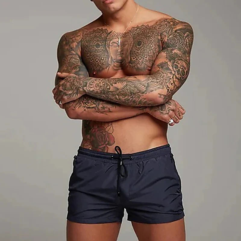 TRUNKLE ™Men's Swim Trunks with Zipper Pockets Mesh Liner Summer Beach Board Shorts Quick Dry Swimming Bathing Suit Swimsuit Swimwear