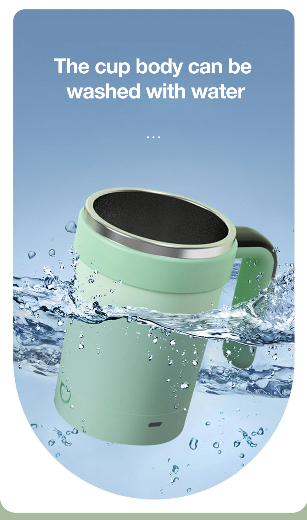 HUG IN A MUG™ |Automatic Stirring Cup, Rechargeable, Magnetic Mixer, Stainless Steel Coffee Mug