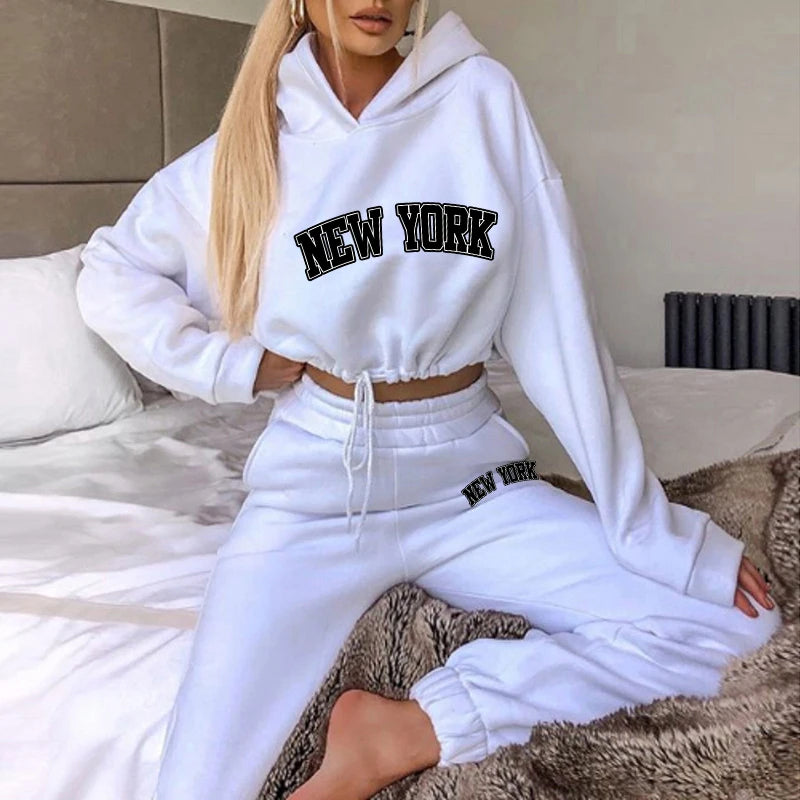 let's get dressed Womens 2 Pieces Suit Hooded Print Pullover Tracksuit Set Drawstring Short Sweatshirts Casual Sweatpants Sports Home Clothing