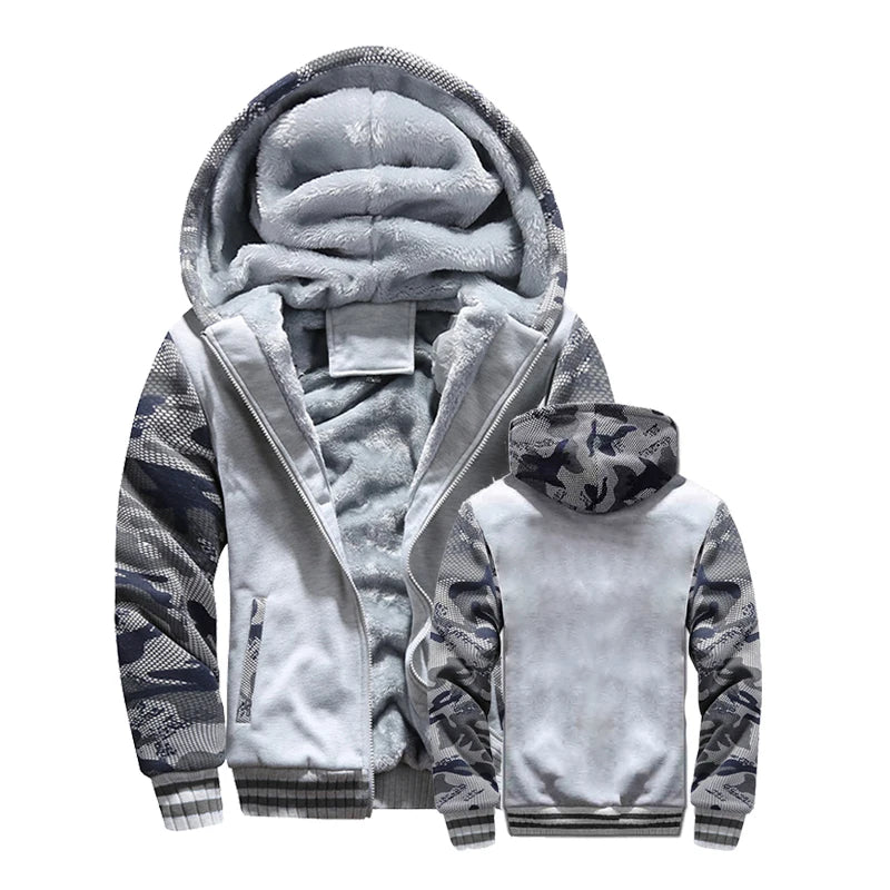 COZY ™ Winter Jacket Men Warm Coat Thick Fleece Male Zipper Hooded Jackets Casual Hooded Sportswear Outerwear Long Sleeves Sports Hoody
