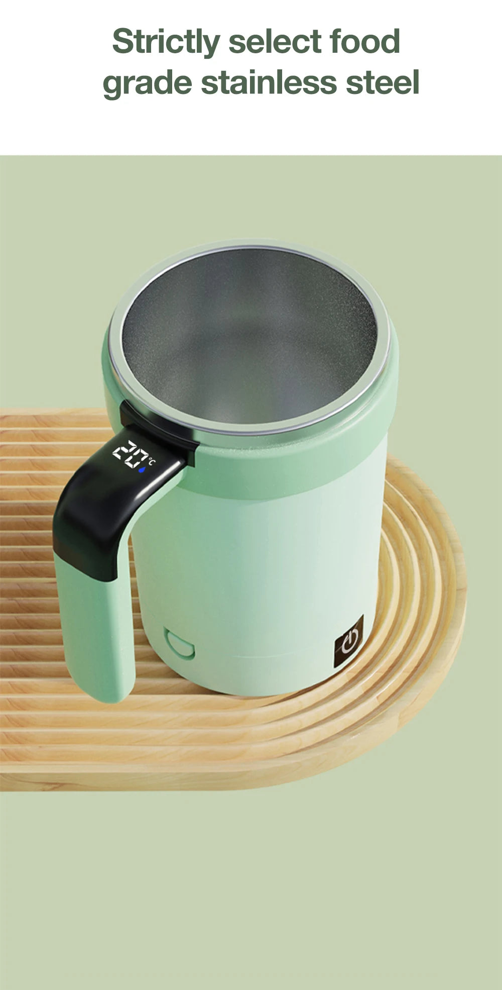 HUG IN A MUG™ |Automatic Stirring Cup, Rechargeable, Magnetic Mixer, Stainless Steel Coffee Mug