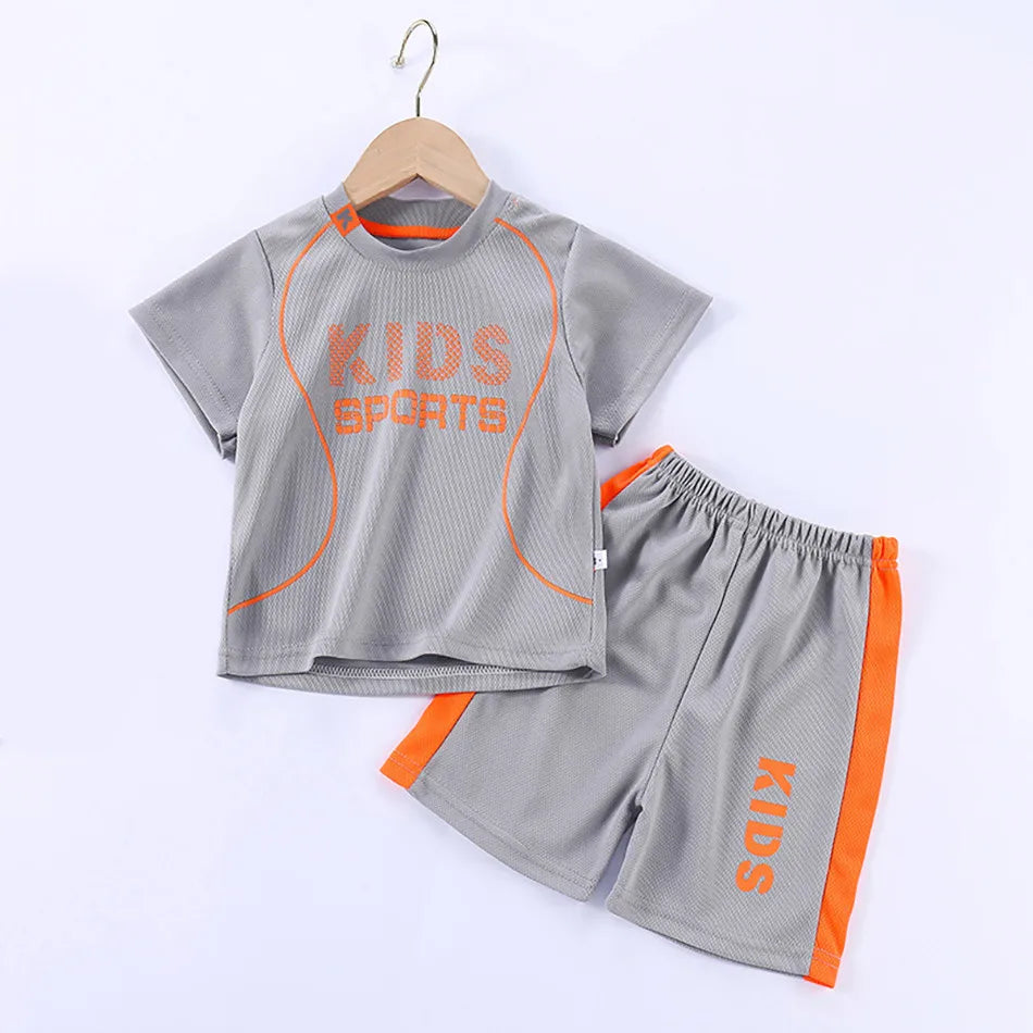 TINYSTAR™️ T Shirt Shorts Boy Girl Summer Quick Drying Tops Bottoms Kids 2 Pcs Clothing Set Children Sleepwear Football Sport Clothes,