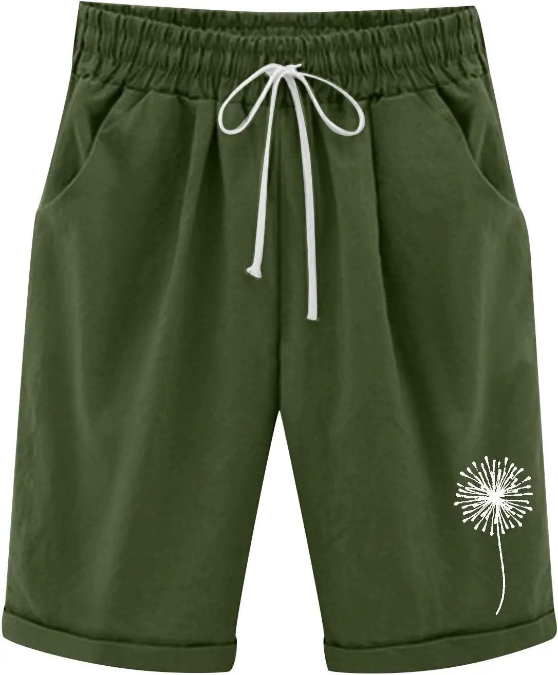 RIGHT FIT™️Summer Knee Length Shorts for Women 2025 Cotton Linen Bermuda Shorts Elastic Waist Workout Shorts Casual Loose Beach Shorts