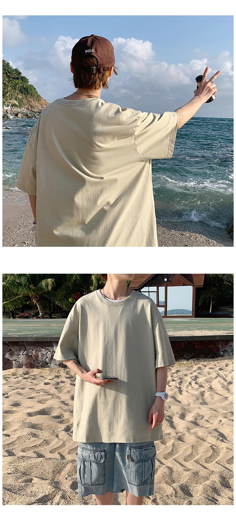 URBANEDGE™ Oversized Summer Short Sleeve Men's T Shirt New Fashion Solid Color Loose Fit O-Neck Casual Cotton Top Hip Hop Streetwear Baggy Tees Plus Size 5XL