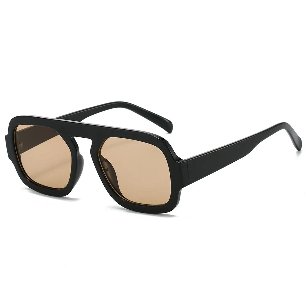 ARVINE™️Retro Pilot Square Sunglasses Lady Fashion Simple Ins Black Tea Sunglasses for Women Men Trending Outdoor Casual Shades UV400