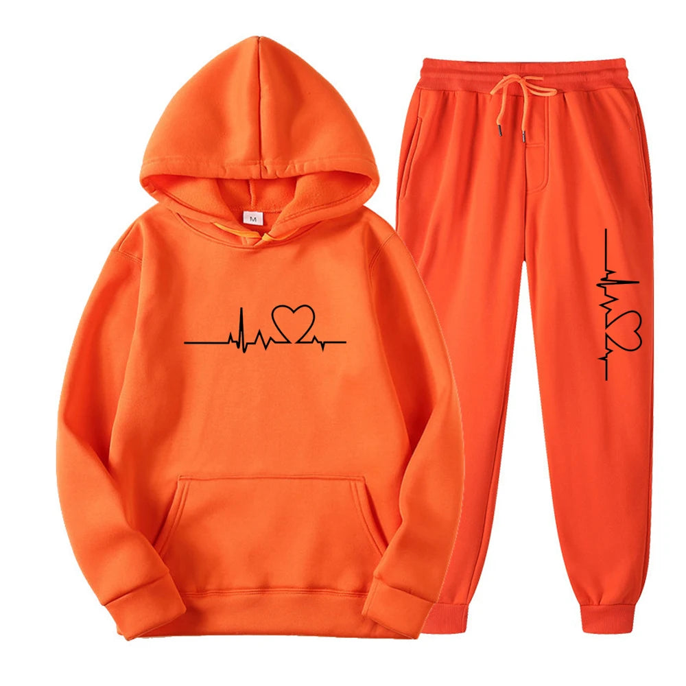 SAMESTYLE™ 2025 women's hooded sweatshirt sweatpants set sportswear branded sweater clothing 2 pieces