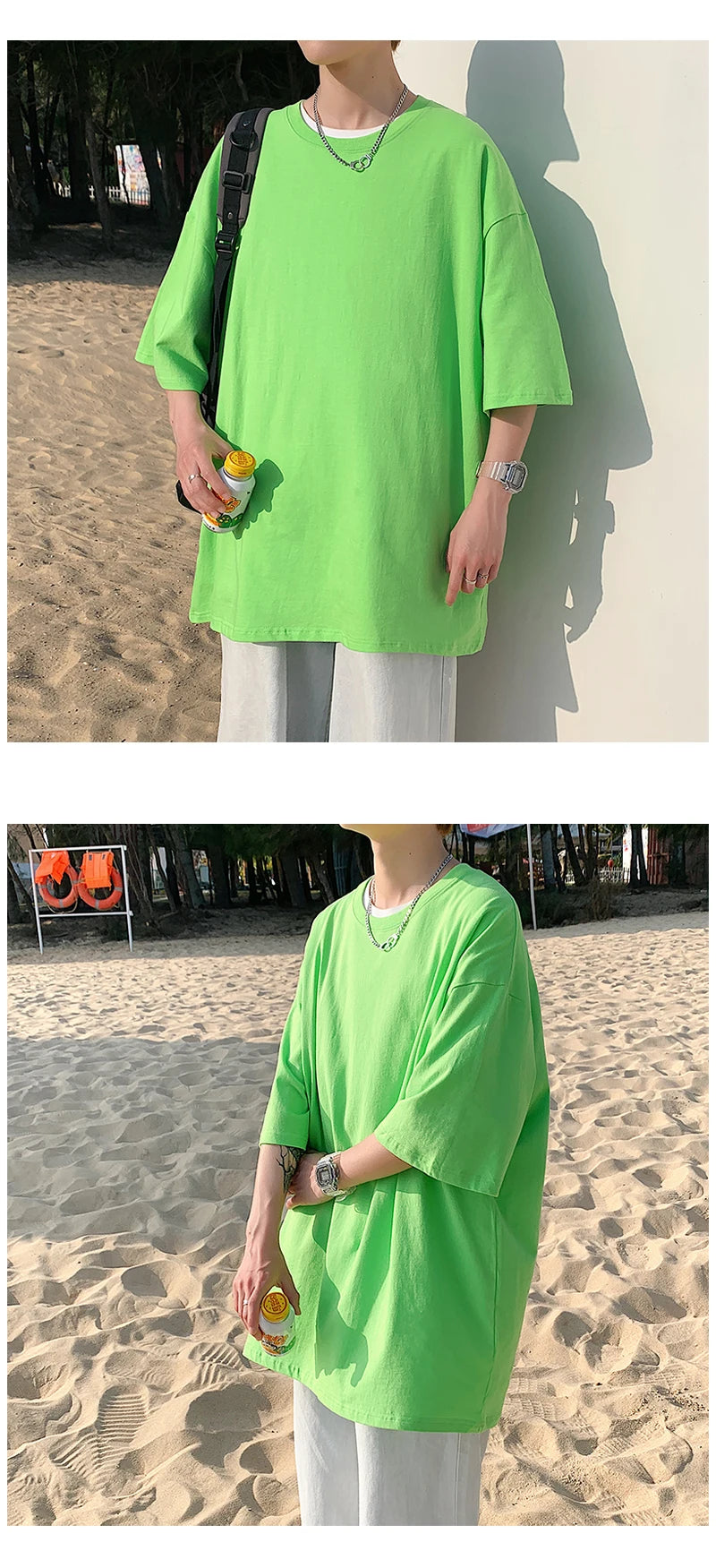 URBANEDGE™ Oversized Summer Short Sleeve Men's T Shirt New Fashion Solid Color Loose Fit O-Neck Casual Cotton Top Hip Hop Streetwear Baggy Tees Plus Size 5XL