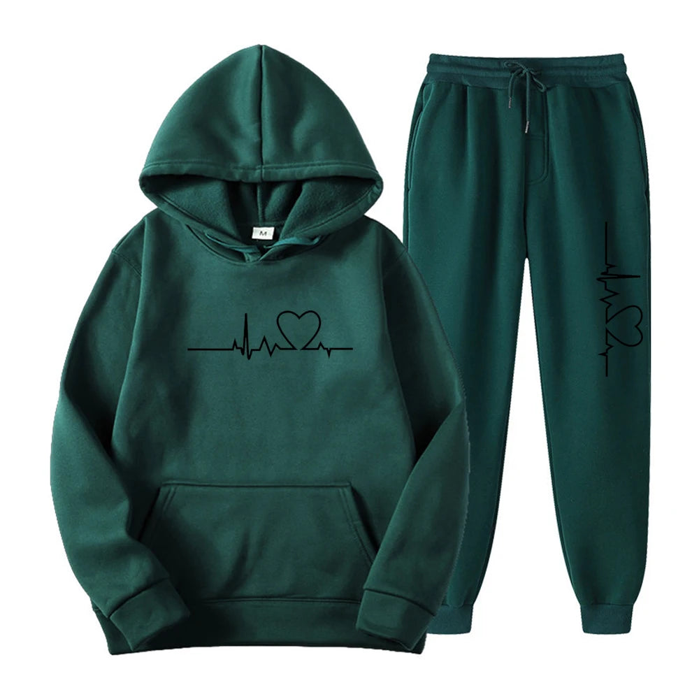 SAMESTYLE™ 2025 women's hooded sweatshirt sweatpants set sportswear branded sweater clothing 2 pieces