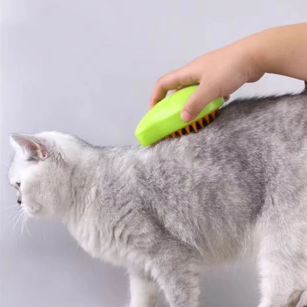 MY CAT GROOM™ 3 In 1 Cat Steamy ™ Brush Dog Grooming Comb Self Cleaning Steam Cat Brush for Massage Dog Cat Hair Remover Comb Pet Grooming Brush