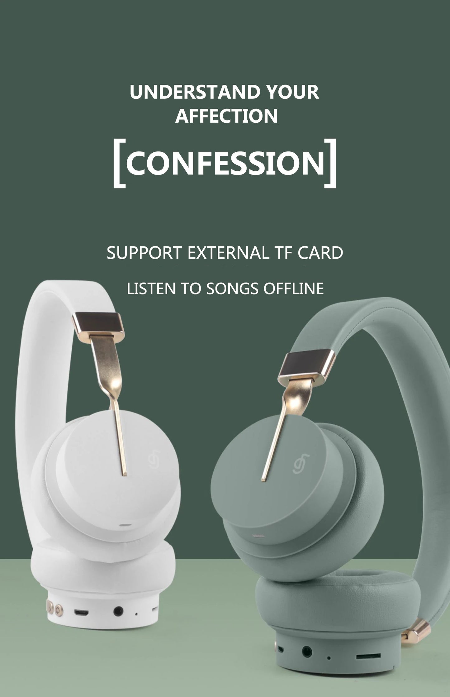 HERE WE EAR™ Wireless Bluetooth Headphones Stereo Support FM/TF/Aux Cable Earphone with D Mic Gaming Earbuds Sport Headset Fone