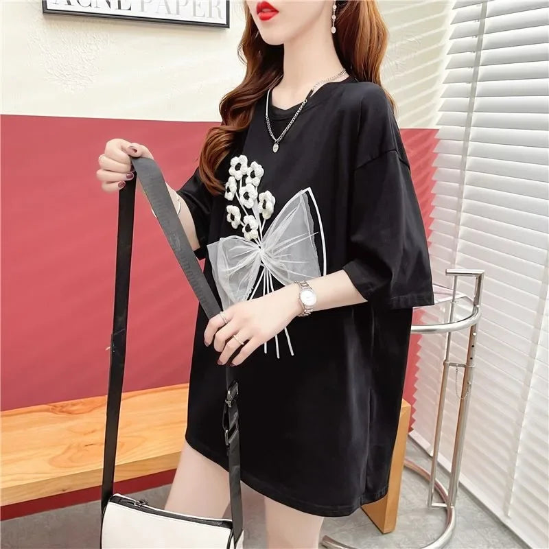 LET IT FLOW™|NEW 2025 Baggy T-Shirt for Women, Perfect Summer Outfit, Y2k Fashion, Polyester/High Quality Clothes