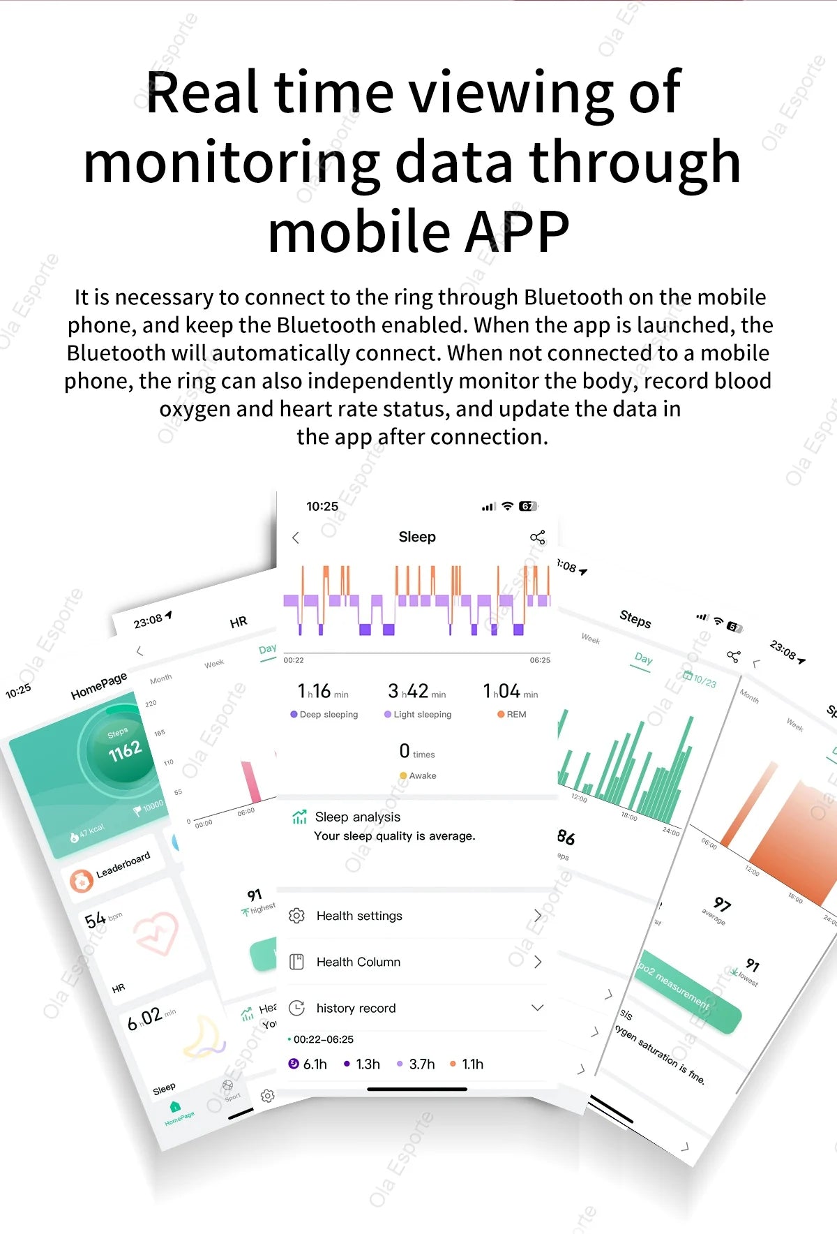 XIAOMI™ | 2025 New Smart Ring for Men and Women, Heart Rate and Blood Oxygen Monitor Smart Ring IP68 & 5ATM, Waterproof, Includes Multi-sport Mode