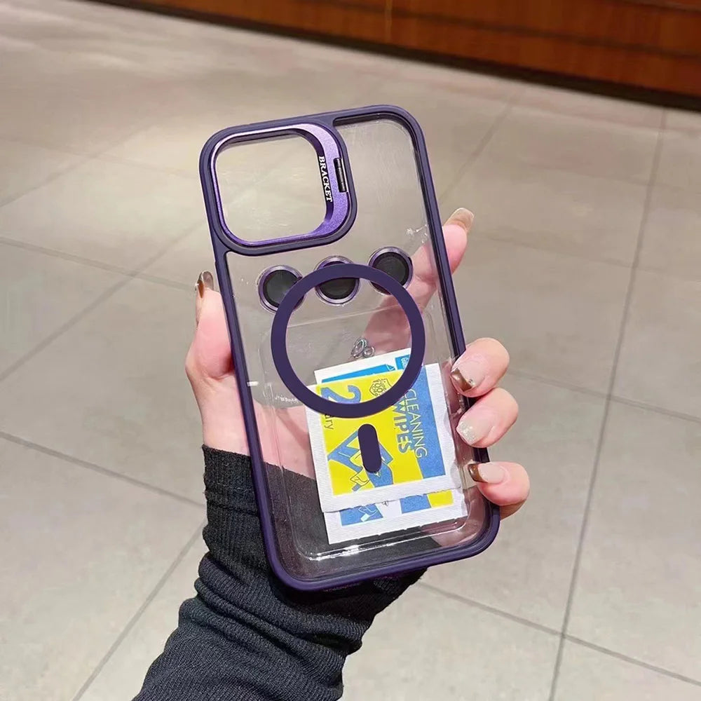 Luxury ™️new 2025 Magnetic Shockproof Phone Case For iPhone 16 15 14 13 12 11 Pro Max 16 Plus For Magsafe Stand Glass Lens Protector Cover