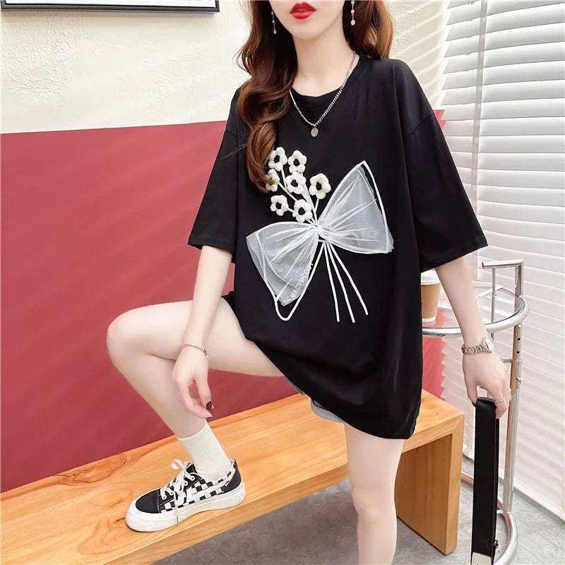 LET IT FLOW™|NEW 2025 Baggy T-Shirt for Women, Perfect Summer Outfit, Y2k Fashion, Polyester/High Quality Clothes