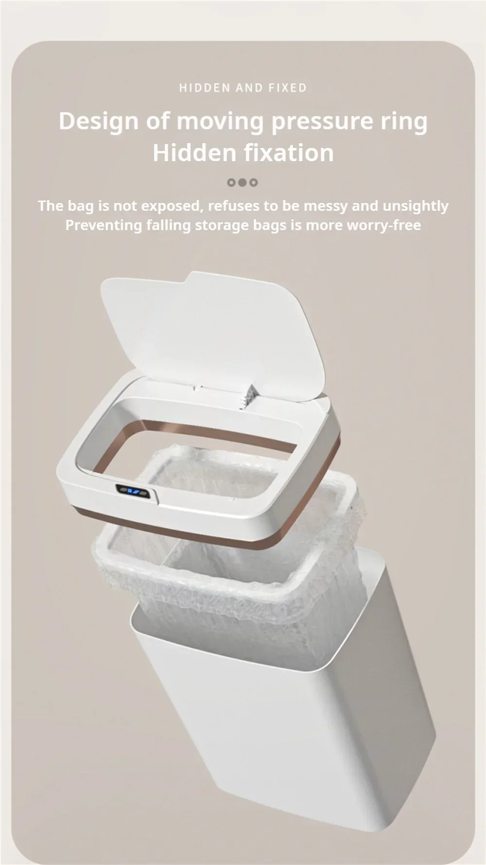 LZJV™ |15L NEW Smart Trash Can Automatically Open, Touch-Free Smart Sensor, Sensing Garbage Can and Waterproof, For Bathroom/Kitchen/Bedroom