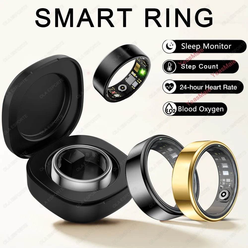 XIAOMI™ | 2025 New Smart Ring for Men and Women, Heart Rate and Blood Oxygen Monitor Smart Ring IP68 & 5ATM, Waterproof, Includes Multi-sport Mode