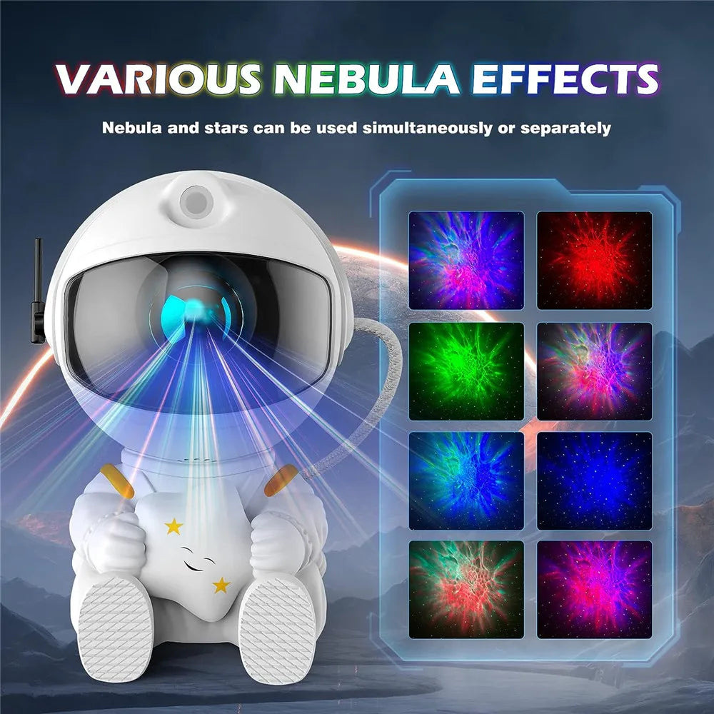 Shine™ Star Projector Galaxy Night Light Astronaut Space Projector Starry Nebula Ceiling LED Lamp for Bedroom Home Decorative kids gift