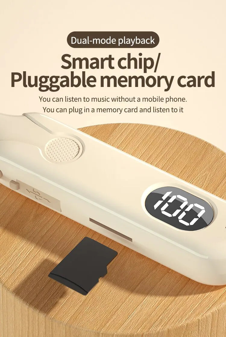 SWEET HEADPHONE SOUNDS™Neckband BT-12 Wireless Bluetooth Earphones Headphones Outdoor Sports Headset with Display Touch Control Earbuds for Music