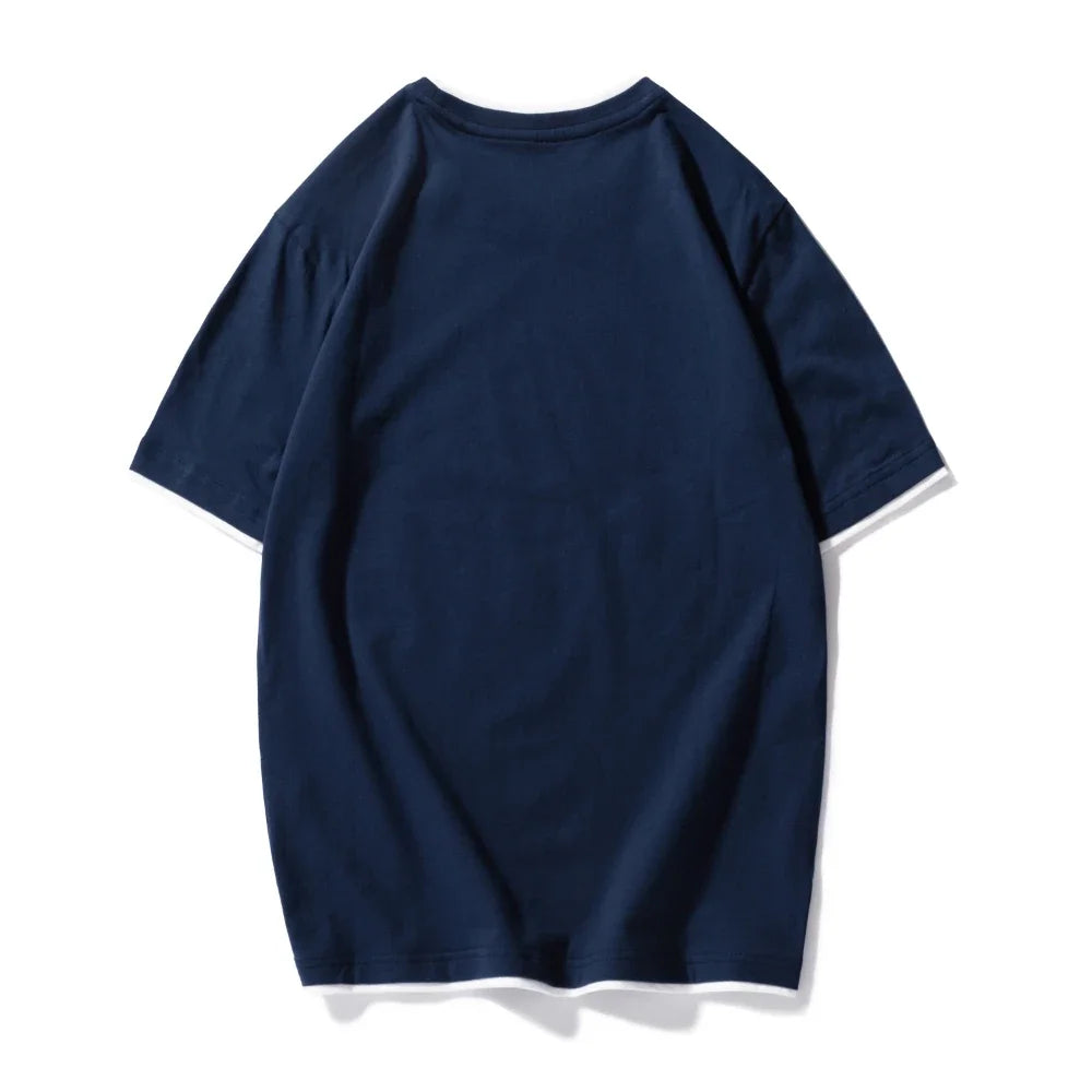 KB™️ new T SHIRT short sleeve men solid t-shirt o-neck soft solid cotton elastic breathable men t-shirt