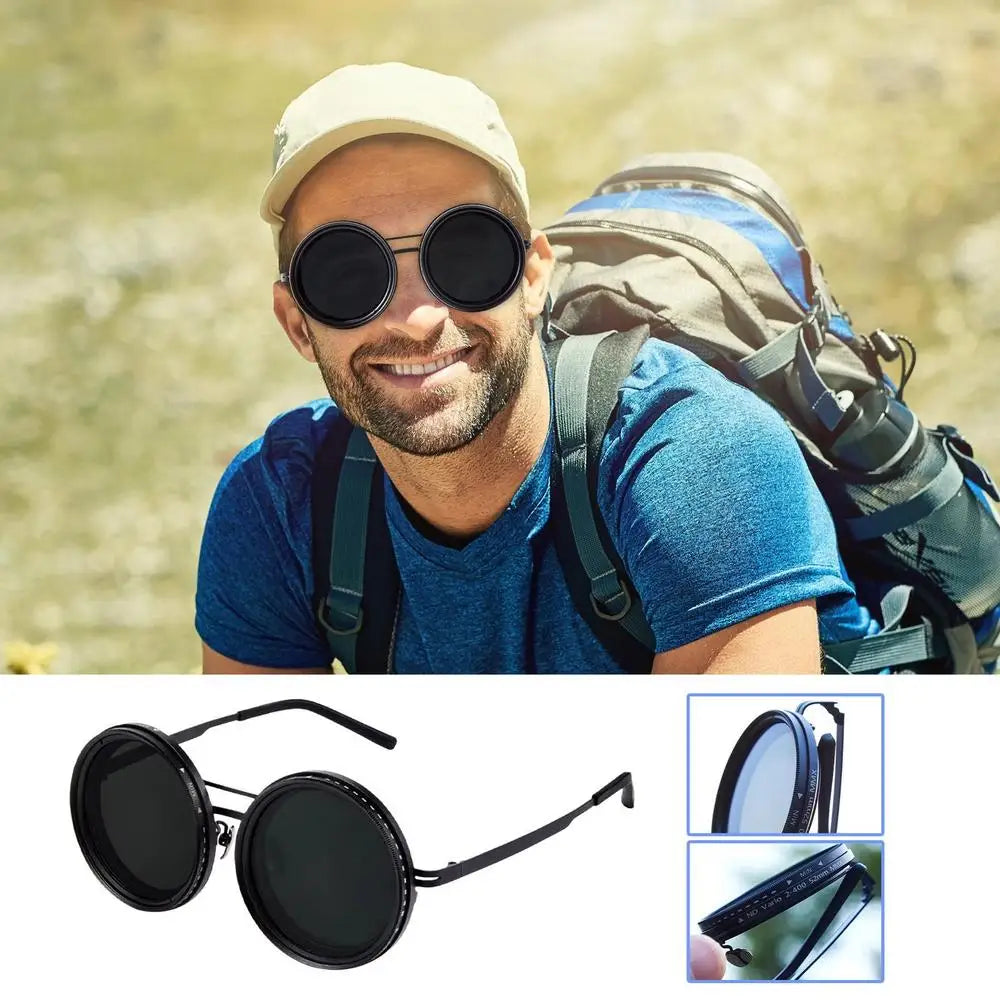 TWISTANDFIT™️Polarize Glasses ND Filter men/ women Trendy Eyewear 1-9 Gears Adjustable Sunglasses Designer Glasses Handcrafted Retro Glasses