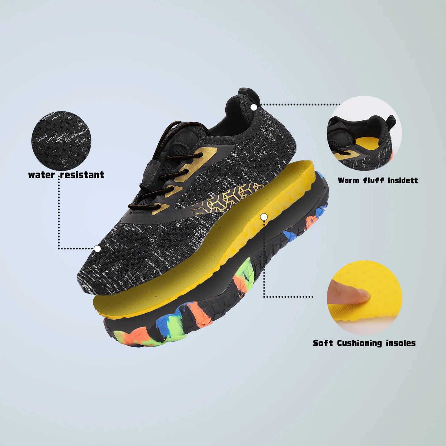 HAPPYSHOES ™ Boys & Girls Hiking Shoes Low Top Sneakers Outdoor Walking, Climbing Running, Dailly activities, Lightweight, flexible sole,