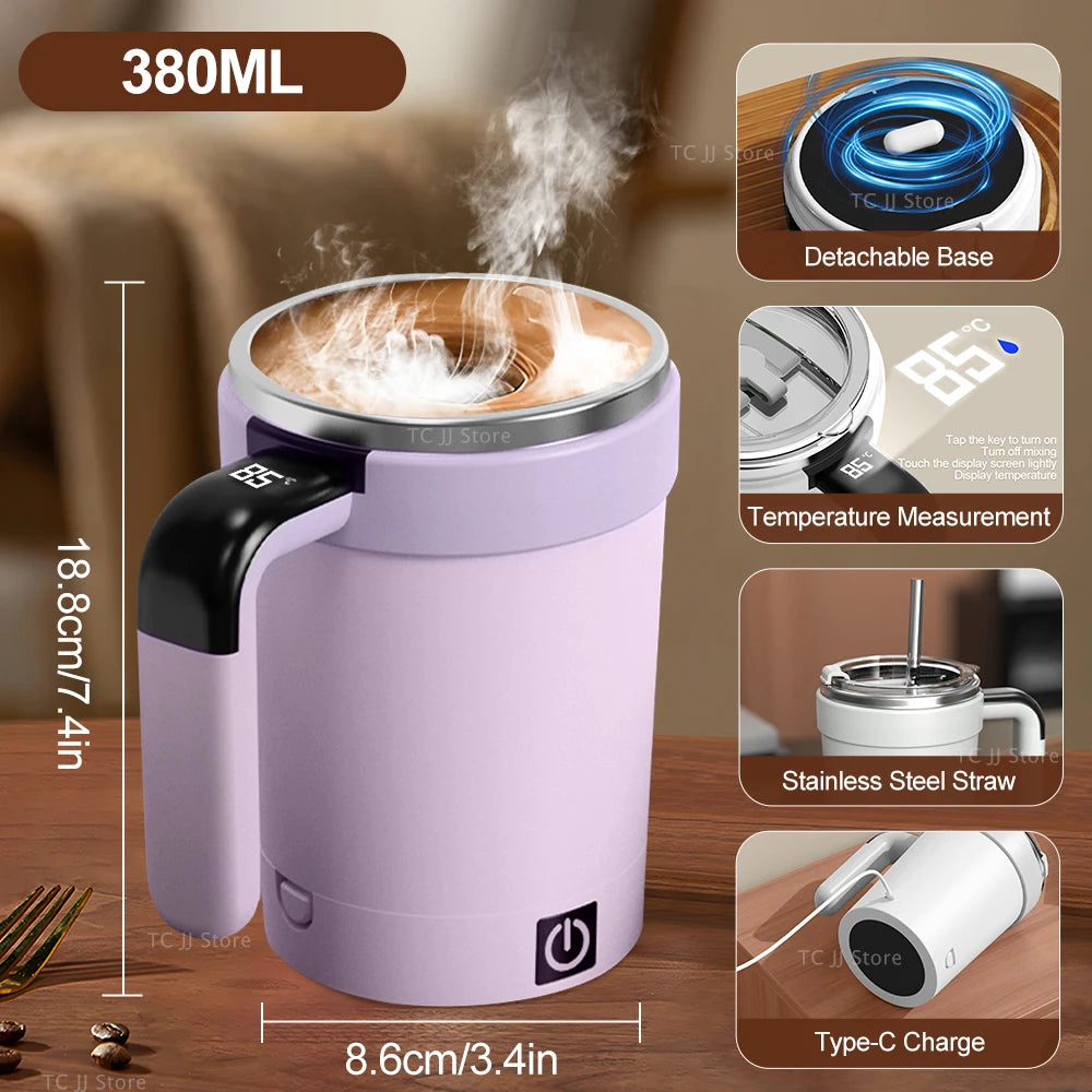 HUG IN A MUG™ |Automatic Stirring Cup, Rechargeable, Magnetic Mixer, Stainless Steel Coffee Mug