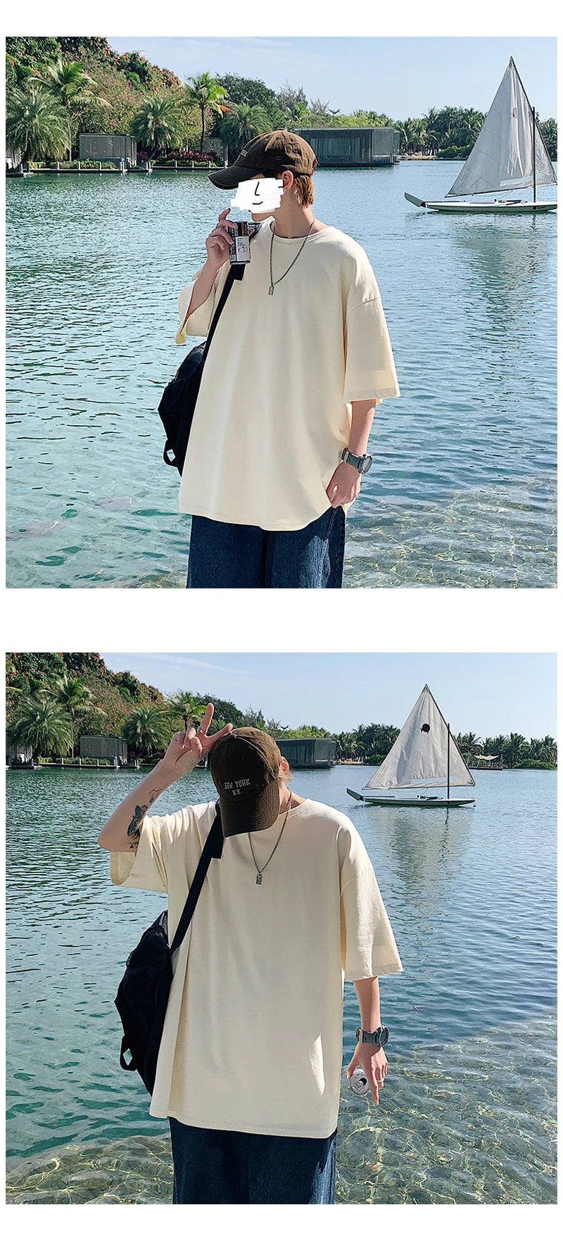 URBANEDGE™ Oversized Summer Short Sleeve Men's T Shirt New Fashion Solid Color Loose Fit O-Neck Casual Cotton Top Hip Hop Streetwear Baggy Tees Plus Size 5XL