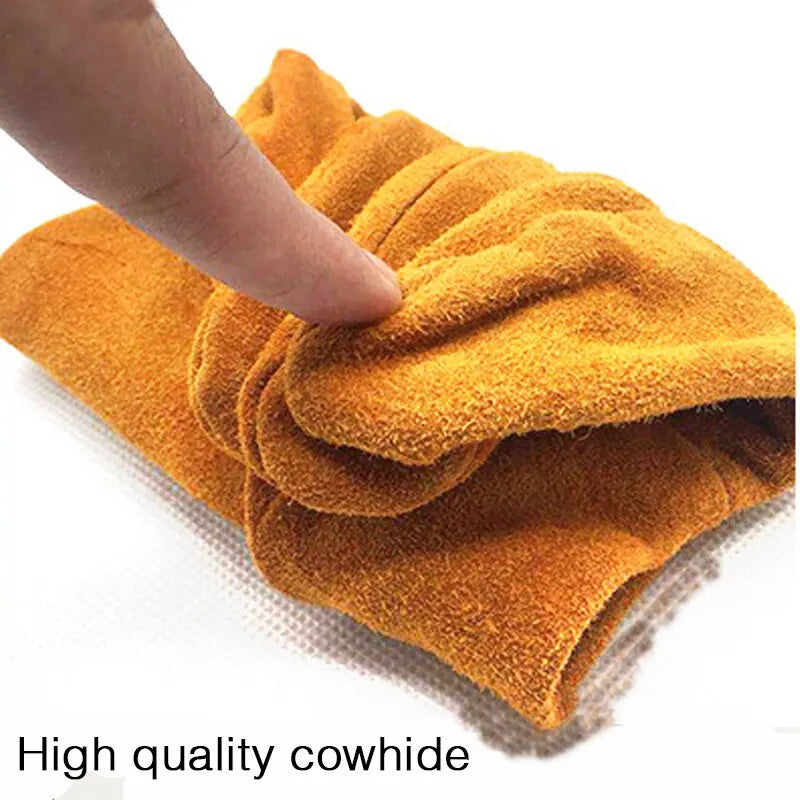 IRON™️ Men Work Gloves Soft Cowhide Driver Hunting Driving Farm Garden Welding Security Protection Safety Mechanic Glove