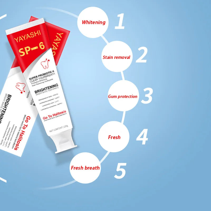 Sweet Tooth Whitener™ Probiotic Toothpaste SP-6 Whitening Tooth Remove Plaque Stains Teeth Whitener Oral Hygiene Clean Fresh Breath Denta 120g New