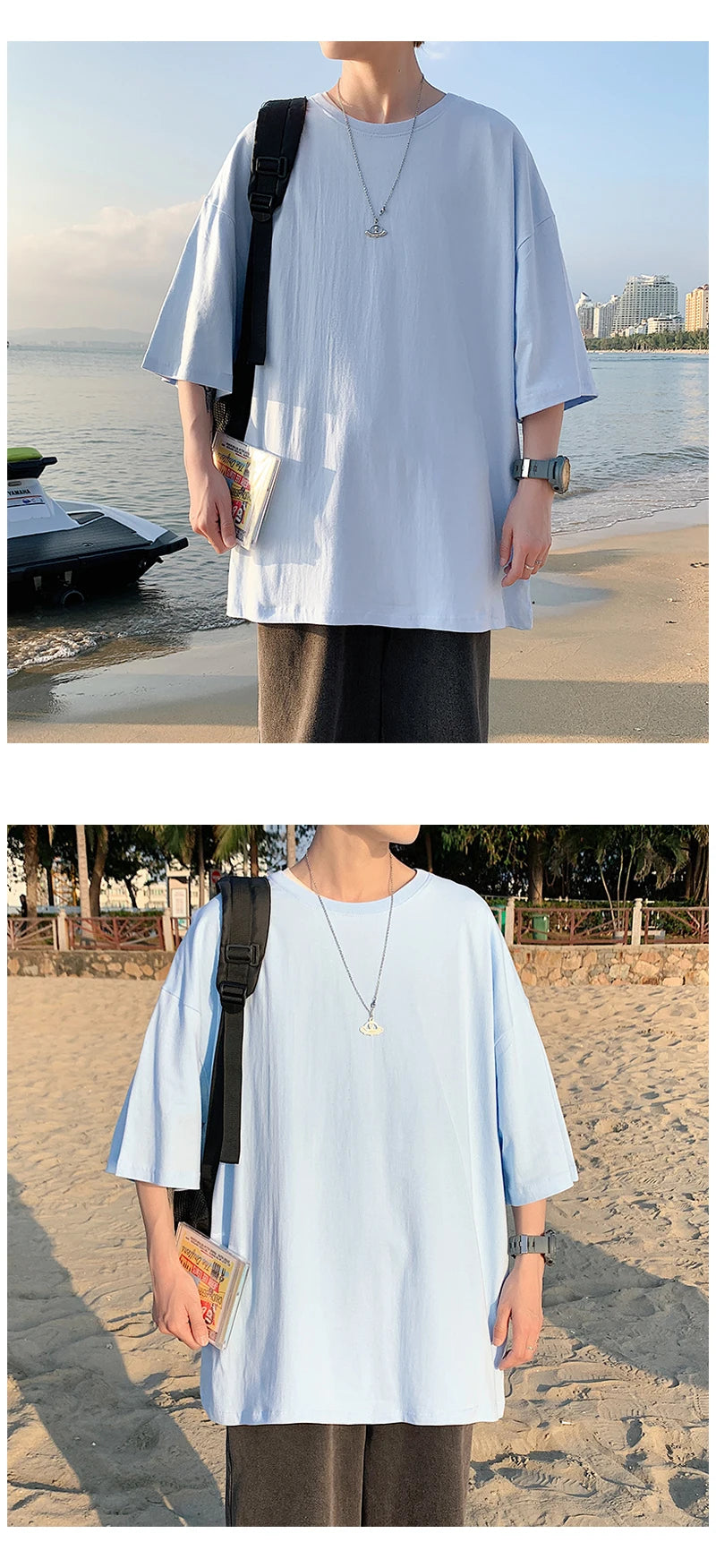 URBANEDGE™ Oversized Summer Short Sleeve Men's T Shirt New Fashion Solid Color Loose Fit O-Neck Casual Cotton Top Hip Hop Streetwear Baggy Tees Plus Size 5XL