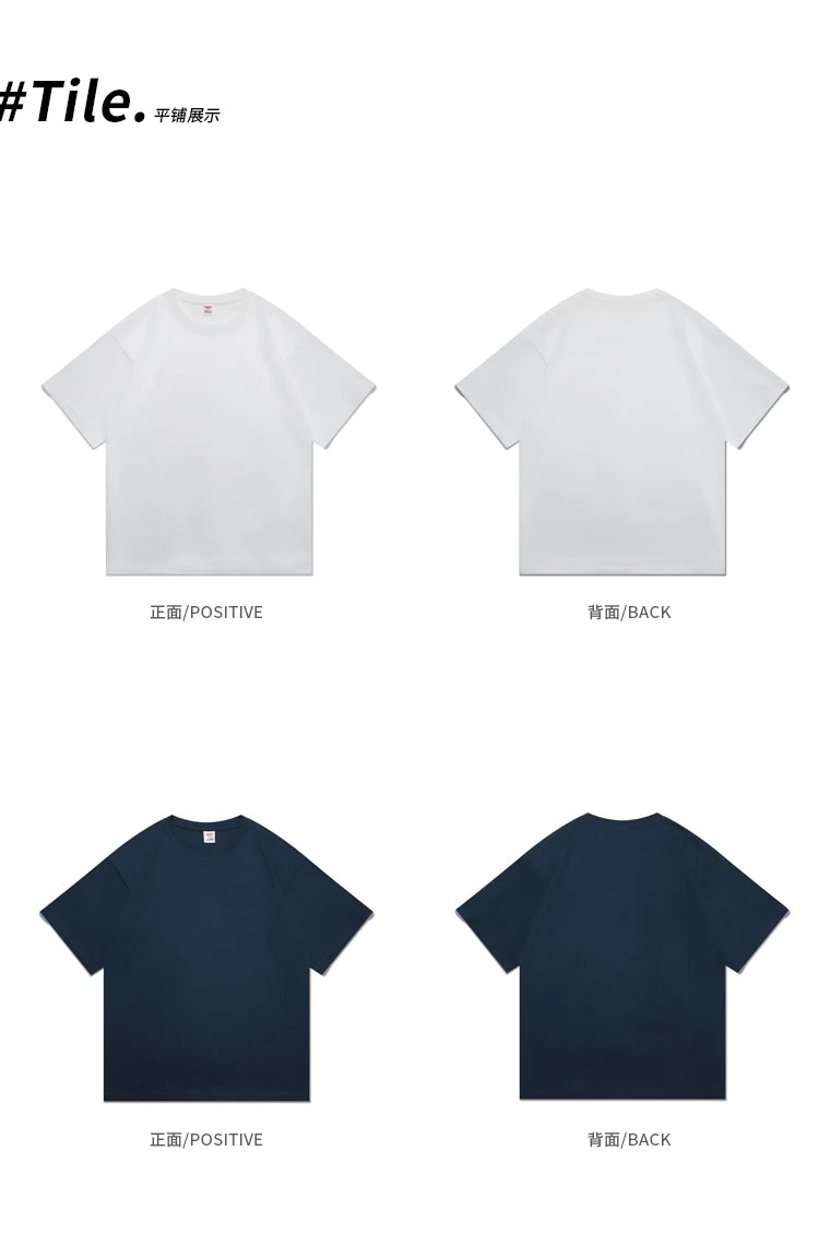 URBANEDGE™ Oversized Summer Short Sleeve Men's T Shirt New Fashion Solid Color Loose Fit O-Neck Casual Cotton Top Hip Hop Streetwear Baggy Tees Plus Size 5XL