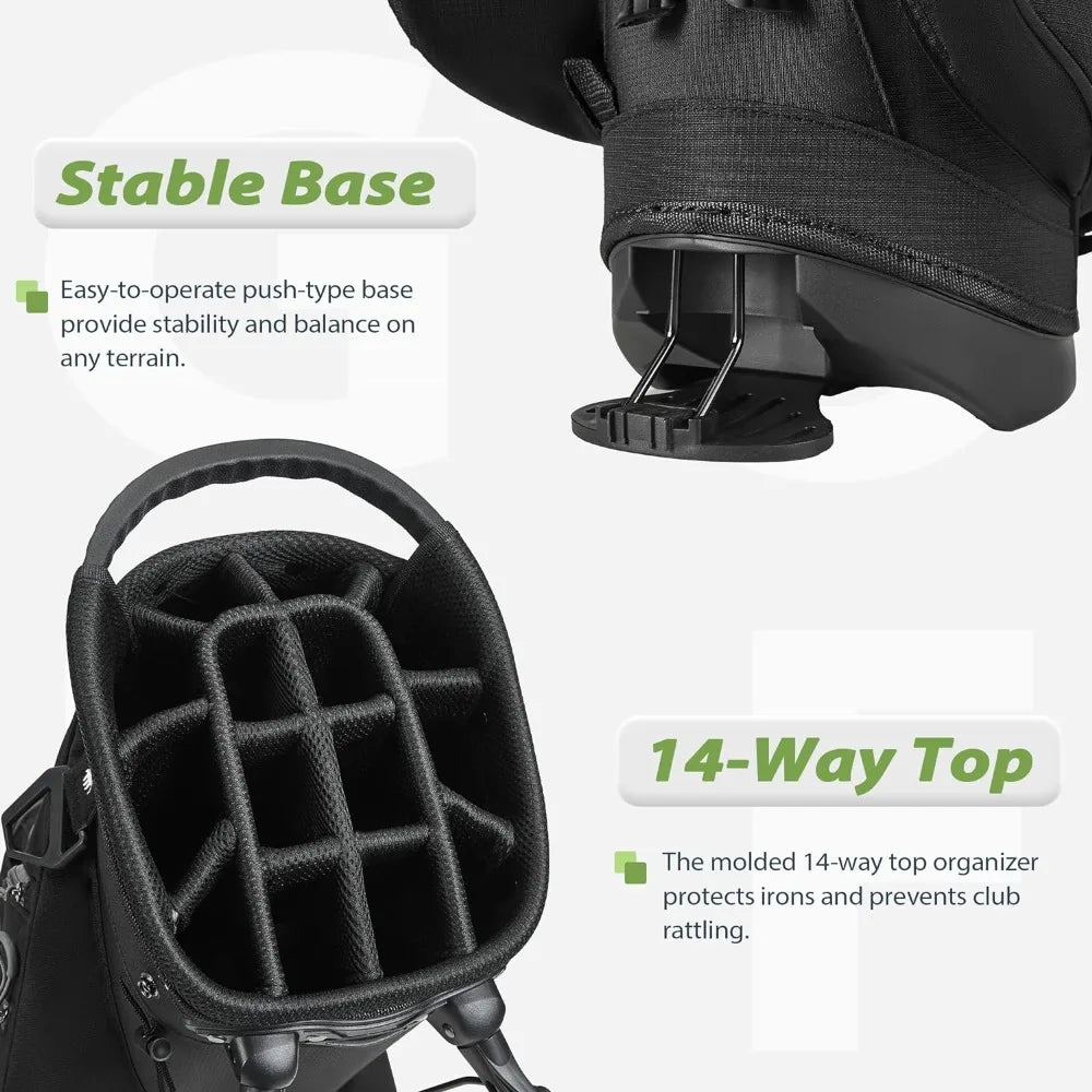 14-Way™ Golf Stand Bag, Golf Bag with Stand - Lightweight & Durable Golf Club Bag for Men & Women