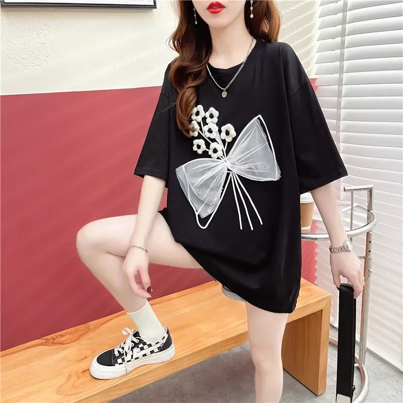 LET IT FLOW™|NEW 2025 Baggy T-Shirt for Women, Perfect Summer Outfit, Y2k Fashion, Polyester/High Quality Clothes