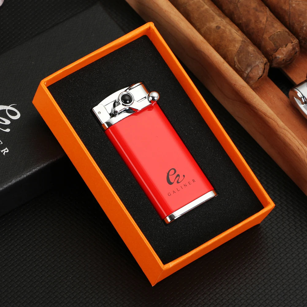 GALINER™ Jet Cigar Lighter Torch Flame Lighters Smoking Accessories Cigar Punch Metal Butane Lighter Gas Refill