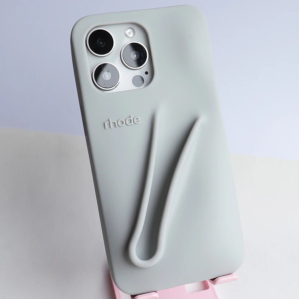 FLEEX™ For IPhone15 14 13Pro Max Plus Stand Cover Autumn Limited Edition Rhode Lip Holder Soft Silicone Lipstick Phone Case