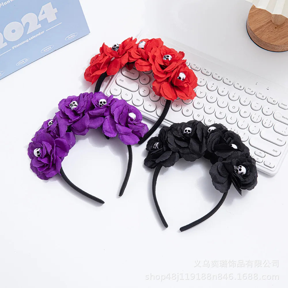 Halloween Flower Skull Hairband headbands