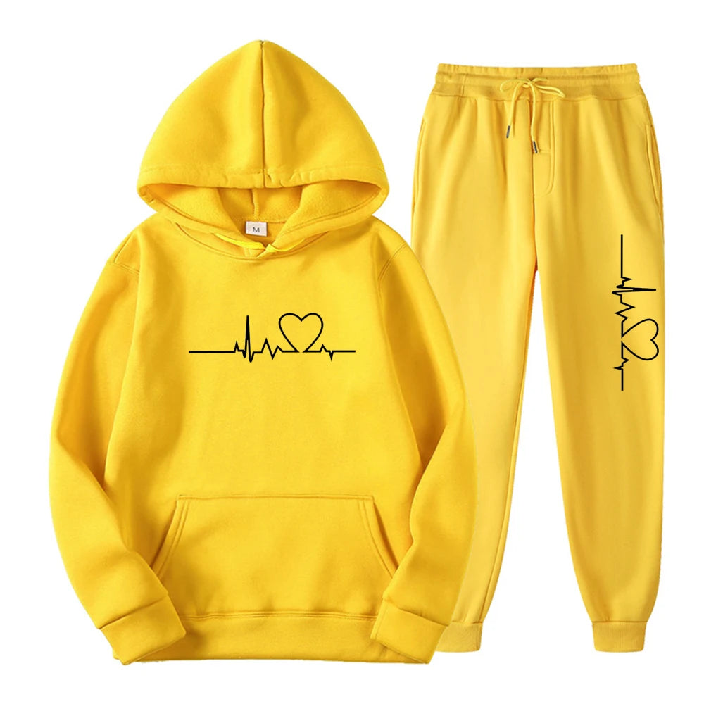 SAMESTYLE™ 2025 women's hooded sweatshirt sweatpants set sportswear branded sweater clothing 2 pieces