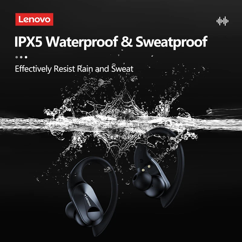 LISTEN UP ™ Lenovo LP75 TWS Sports Earphones Bluetooth 5.3 Wireless Headphones Waterproof HiFi Stereo Noise Reduction Earbuds with Mics