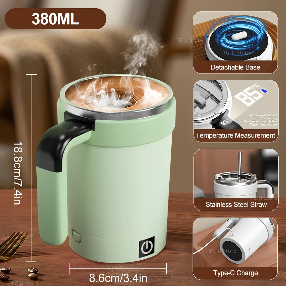 HUG IN A MUG™ |Automatic Stirring Cup, Rechargeable, Magnetic Mixer, Stainless Steel Coffee Mug